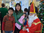 Saint Nicolas visits at Christmas time